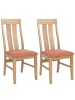 MCW 2er-Set Esszimmerstuhl M58, Helles Gestell, terrakotta
