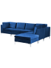 Beliani 6-tlg Modulsofa EVJA in Blau linksseitig