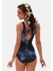 BECO the world of aquasports Badeanzug Tropical Midnight in blau-schwarz