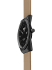 KHS Herrenuhr Slingshot Quarz Schwarz/Silikonband Beige
