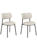 Beliani 2er-Set Esszimmerstuhl CASEY in Beige/Schwarz