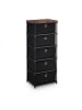 relaxdays Kommode in Schwarz/ Braun - (B)43 X (H)105 x (T)33 cm