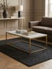 KADIMA DESIGN Couchtisch 100x60x40 cm mit Marmor Optik / Gold, Wohnzimmertisch in Weiß