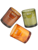 Beliani 3er-Set Duftkerze SHEER JOY in Grün/Braun/Orange
