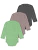 Normani Outdoor Sports 3er Set Baby-Body Wickelbody Toddler-Bodysuit in Anthrazit/Rosa/Grün