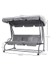 Outsunny Hollywoodschaukel in Hellgrau 200L x 120B x 164H cm
