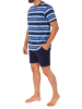 NORMANN kurzarm Schlafanzug Shorty Pyjama Streifen - 78194 in marine
