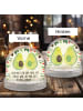 Mr. & Mrs. Panda Schneekugel Avocado Pärchen mit Spruch in Naturpapier