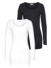 FLASHLIGHTS Langarmshirt in weiß, schwarz
