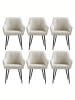 SONGMICS 6er-Set: Esszimmerstuhl in Beige - (B)60 x (H)85 x (T)62.5 cm