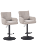 home24 home24 Barstuhl aus Textil im modernen Stil (2er-Set) in Beige