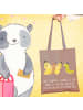 Mr. & Mrs. Panda Tote Bag Ein schwieriges Gespräch führen mit Sp... in Braun Pastell
