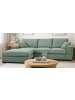Inn.Furn Sofa petrol Strukturstoff 308 cm, Ecksofa 5-Sitzer, L-Sofa Ottomane links