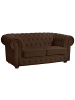 58 aufm Kessel SOFA 2-Sitzer Kalea Bezug Kunstleder Buche nussbaum dunkel / braun
