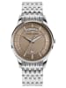 Jacques Lemans Herren-Armbanduhr Quarz Stahl/Braun