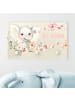 WALLART Kindergarderobe Holz - Aquarell Elefant - Be kind in Pastell