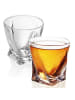 Intirilife Whisky Glas 'TWISTED' - Whiskey Kristallglas in Kristall Klar