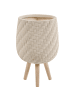 Beliani Outdoor Blumentopf PAVONE in Beige - (W) 27 x (H) 48 x (L) 27 cm