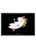 Mr. & Mrs. Panda Schmutzfangmatte Einhorn Blümchentail ohne Spruch in Schwarz
