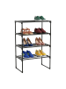 relaxdays Schuhregal "4 Ebenen" in Schwarz - (B)42,5 x (H)72 x (T)30 cm