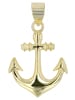 Adeliás Damen Anhänger Anker aus 925 Silber in gold
