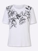 WITT WEIDEN Kurzarm-Shirt in weiß-marine-bedruckt
