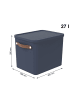 Rotho MALOJA Ordnungsboxen 4er-Set 27l mit Griffen stapelbar in Midnight blau