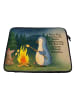 Mr. & Mrs. Panda Laptop Case Pinguin Lagerfeuer Design mit Spruch in Weiß