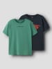 name it 2er Pack Basic T-Shirt Rundhals NKMBENNO in bottle green