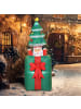 Outsunny Aufblasbar Weihnachtsdeko-80L x 67B x 160-213H cm-Rot+Grün
