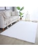 KADIMA DESIGN Teppich Kurzflor Uni-Look Polyester Wohnzimmer waschbar in Weiß