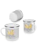 Mr. & Mrs. Panda Camping Emaille Tasse 15. Hochzeitstag Gläserne... in Heather Grey