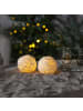 STAR Trading Schneeball-Kerzen ,Snowball' im 3er Set, Echtwachs, Batterie + Timer,