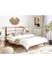 Beliani Doppelbett POISSY in Braun/Beige - (W) 167 x (H) 120 x (L) 202 cm