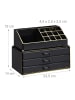 relaxdays Makeup Organizer in Schwarz Gold