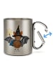 Mr. & Mrs. Panda Karabiner Tasse Fledermaus Zauberer ohne Spruch in Silber