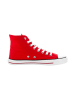 ethletic Canvas Sneaker White Cap Hi Cut in cranberry red just white