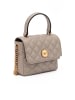 Versace Taupe gesteppt Leder Handtasche