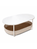 relaxdays Couchtisch in Weiß/ Beige - (B)100 x (H)55 x (T)45 cm