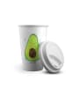 Mr. & Mrs. Panda Thermobecher To Go Avocado Glücklich ohne Spruch in Weiß
