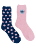 Disney 2er Pack Disney Lilo & Stitch Kuschelsocken warme Socken in blau/rosa