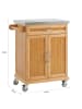 SoBuy Küchenwagen in Naturbambus - (W) 46 x (H) 92 x (L) 74 cm