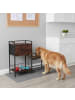 relaxdays Hunde-Futterstation "Industrial" in Braun/ Schwarz - (B)90 x (H)76 x (T)27 cm