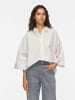 Vila Loose Shirt mit Halbarm und Knopfleiste in Snow White