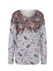 GOLDNER Pullover Druckpullover mit ornamentalem Druck in stein / gemustert