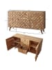 KADIMA DESIGN Sideboard ALME, Massivholz Akazie, 140x78,5x40 cm, 3 Schubladen, 2 Türen