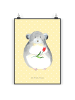 Mr. & Mrs. Panda Wandbild Chinchilla Blume ohne Spruch in Gelb Pastell