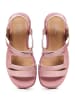 CESARE GASPARI Sandalen mit Blockabsatz aus Leder in Pink