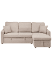 Beliani 3-Sitzer Sofa NASSJO in Braun - (W) 210 x (H) 90 x (L) 131 cm linksseitig
