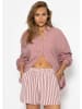 SASSYCLASSY Gestreifte Musselin Shorts in Altrosa